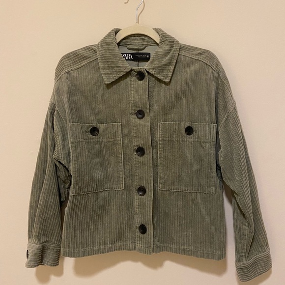 Zara Corduroy Jacket in Green - Picture 1 of 4
